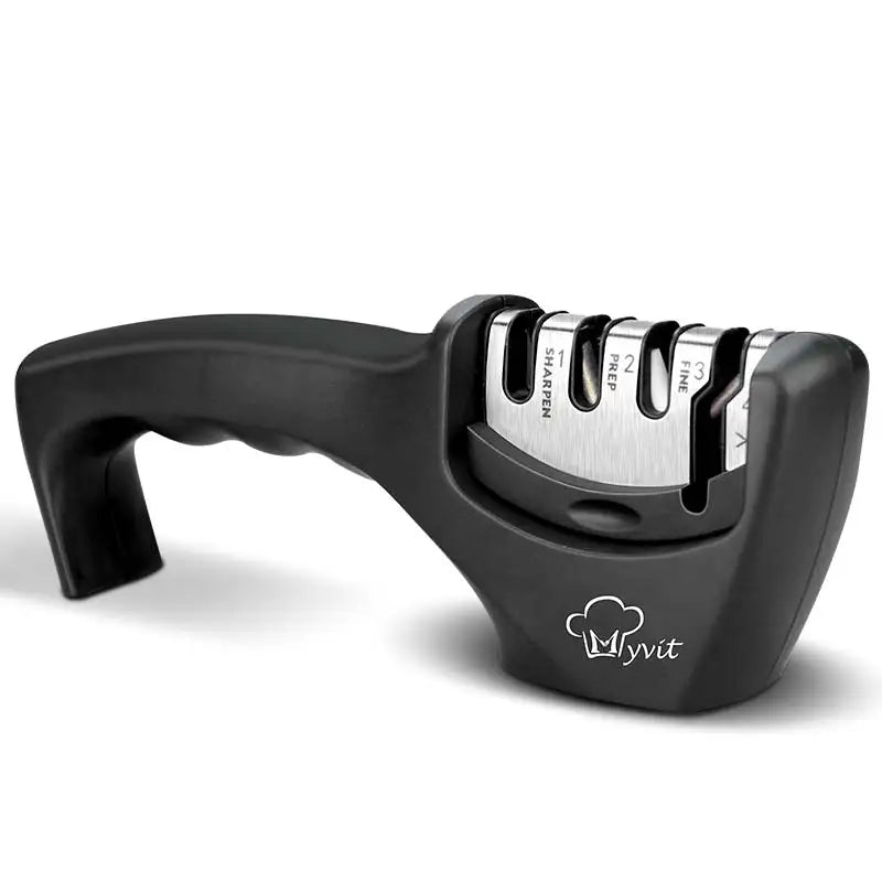 Knife Sharpener 4 in 1 Diamond Coated&Fine Rod Knife Shears and Scissors Sharpening stone System Stainless Steel Blades