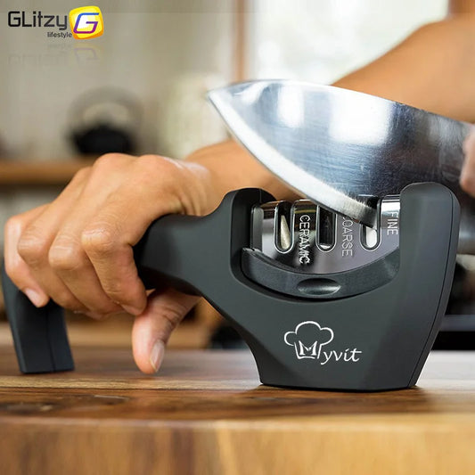 Knife Sharpener Professional 3 Stages Whetstone Kitchen Chef Knives Grinder Scissors Sharpening Stone Heavy Duty Diamond Blades