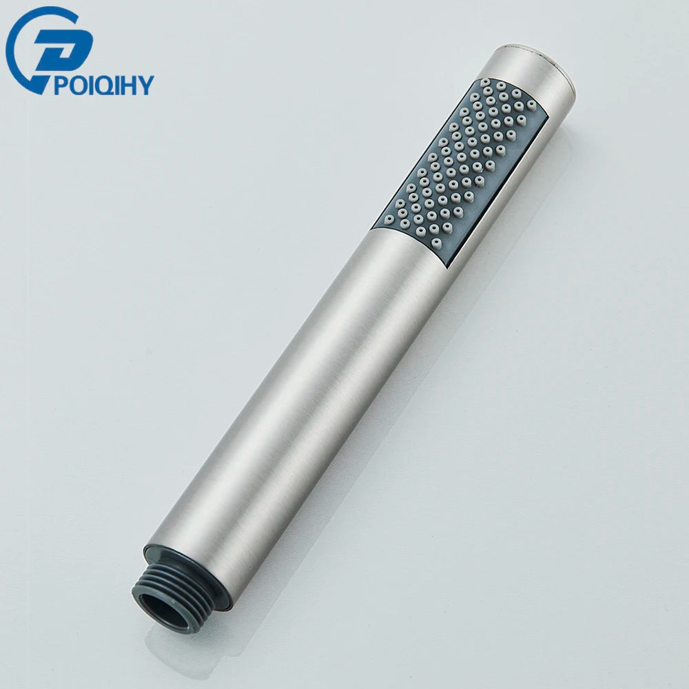 Brushed Golden Hand Held Shower Head Black Handshower Head Plastic Head Faucet Accessory Single Function