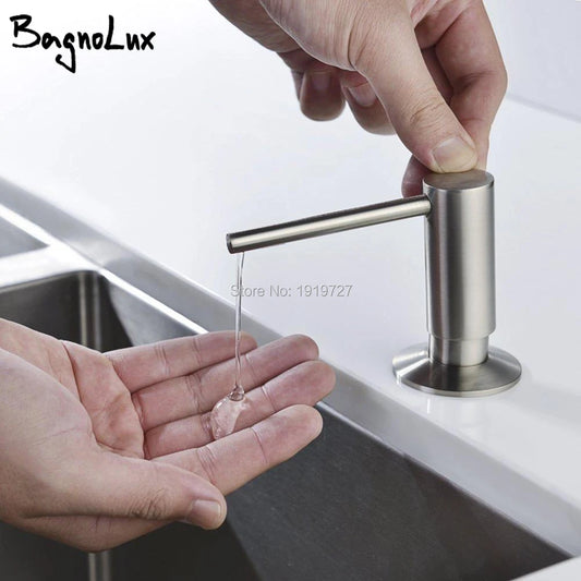 Newly High Quality 5 Warranty Promotion 100% Solid Brass Pump Head Kitchen Commercial Modern Lotion Dispenser In Brushed Nickel