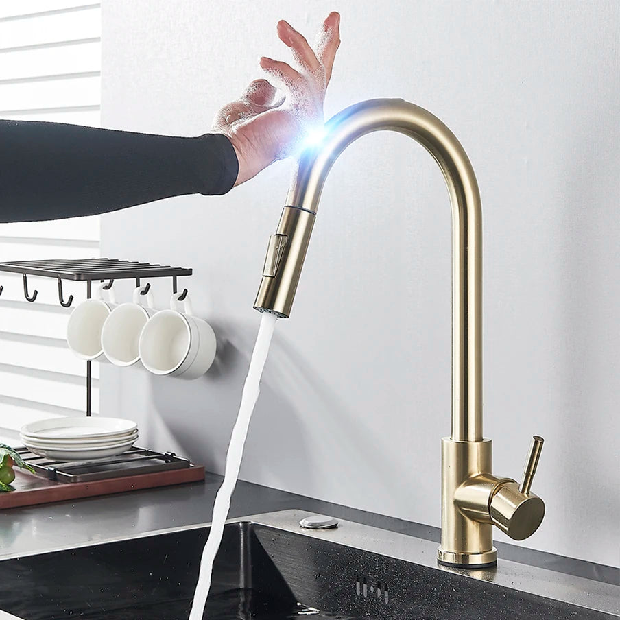 Pull Out Sensor Black Kitchen Faucet Sensitive Touch Control Faucet Mixer For Kitchen Touch Sensor Kitchen Mixer Tap