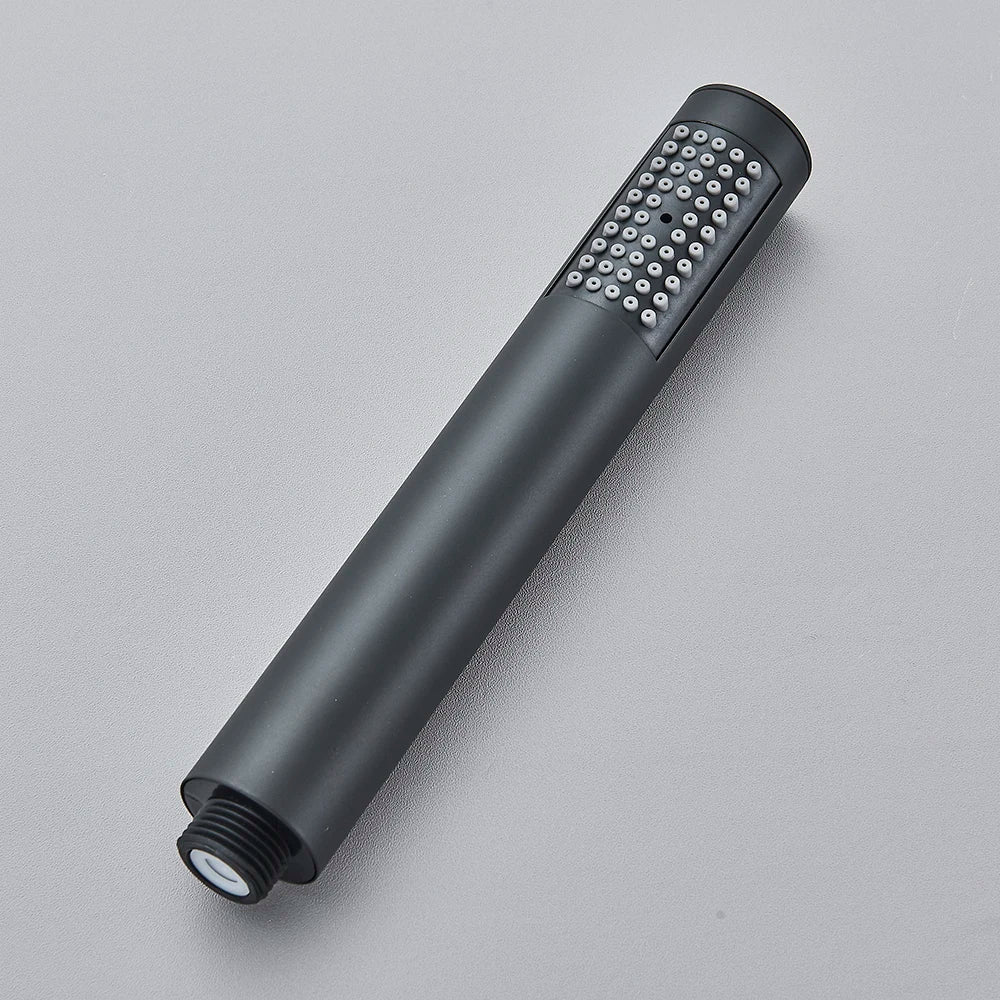 Brushed Golden Hand Held Shower Head Black Handshower Head Plastic Head Faucet Accessory Single Function