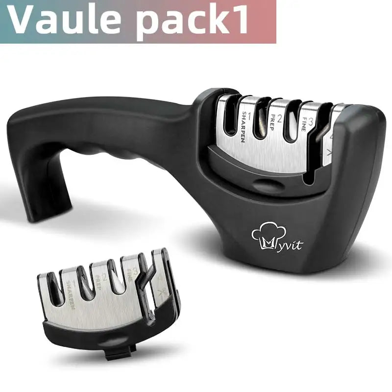 Knife Sharpener 4 in 1 Diamond Coated&Fine Rod Knife Shears and Scissors Sharpening stone System Stainless Steel Blades