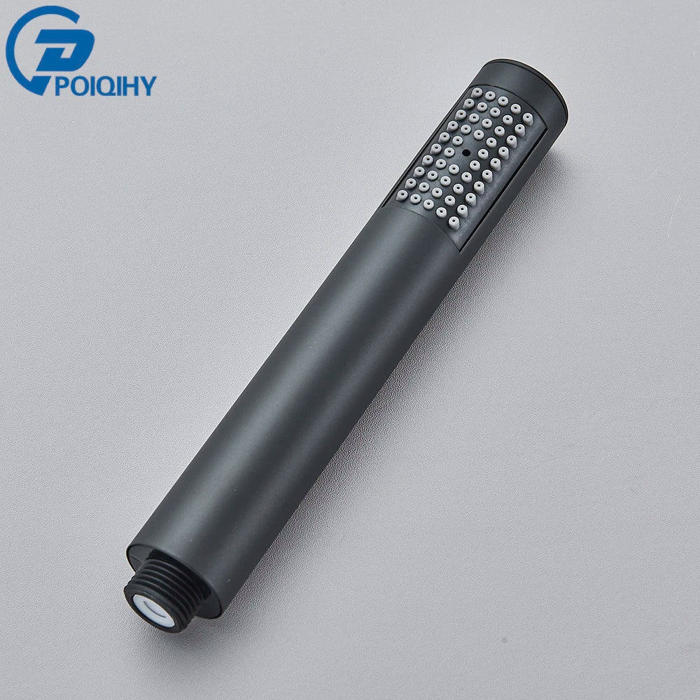 Brushed Golden Hand Held Shower Head Black Handshower Head Plastic Head Faucet Accessory Single Function