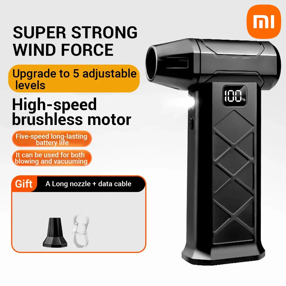 XIaomi 800000RPM Turbo Violent Fan 5 Speed Powerful Air Blower Brushless Motor Outdoor Handheld Blower Rechargeable Thrust Tool