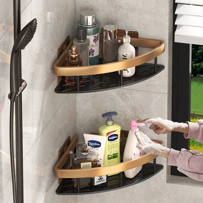 Bathroom Storage Rack No Drill Shelves Wall Mounted Corner Shelf Shower Holder For WC Shampoo Organizer Bathroom Accessories