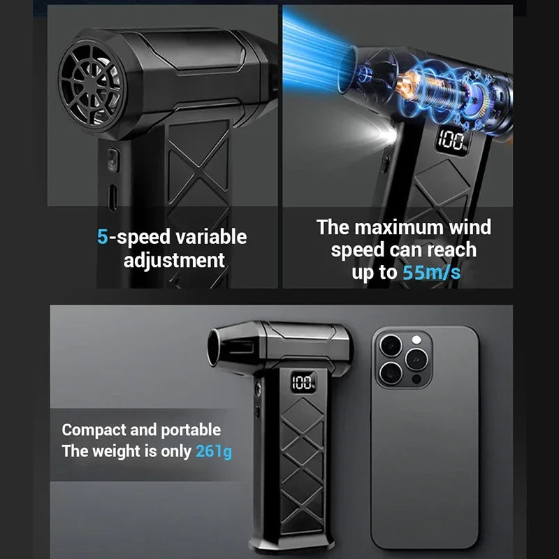 XIaomi 800000RPM Turbo Violent Fan 5 Speed Powerful Air Blower Brushless Motor Outdoor Handheld Blower Rechargeable Thrust Tool