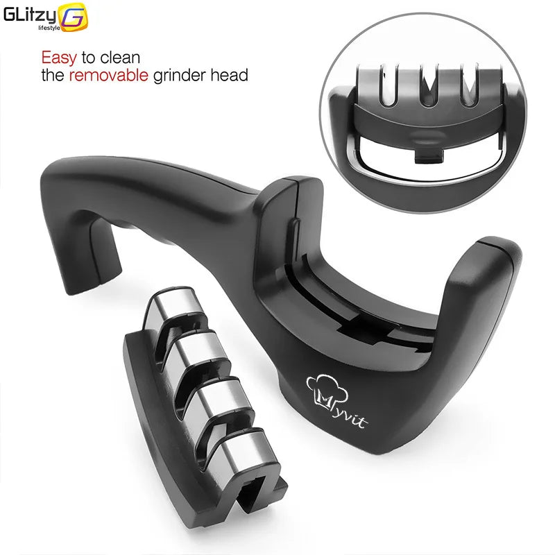 Knife Sharpener Professional 3 Stages Whetstone Kitchen Chef Knives Grinder Scissors Sharpening Stone Heavy Duty Diamond Blades