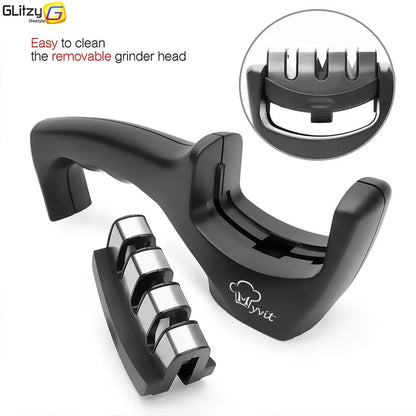 Knife Sharpener Professional 3 Stages Whetstone Kitchen Chef Knives Grinder Scissors Sharpening Stone Heavy Duty Diamond Blades