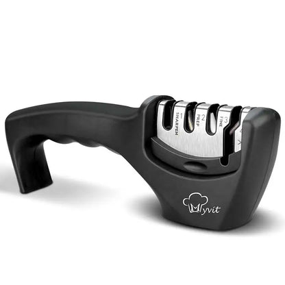 Knife Sharpener 4 in 1 Diamond Coated&Fine Rod Knife Shears and Scissors Sharpening stone System Stainless Steel Blades