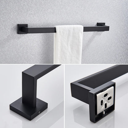 Bathroom Hardware Set Black Robe Hook Towel Rail Bar Shelf Tissue Paper Holder Wall Mounted Bathroom Accessories