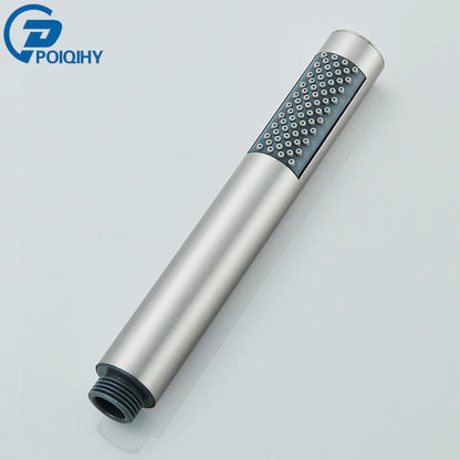 Brushed Golden Hand Held Shower Head Black Handshower Head Plastic Head Faucet Accessory Single Function