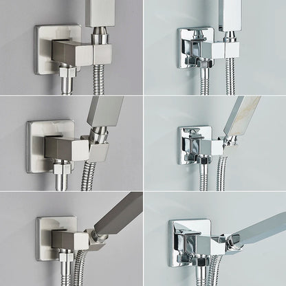 Poiqihy Chrome Shower Head Holder Handheld Shower Spray Bracket Wall Mounted Bidet Sprayer Holder Concealed Faucet Accessory