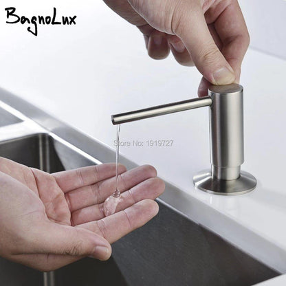 Newly High Quality 5 Warranty Promotion 100% Solid Brass Pump Head Kitchen Commercial Modern Lotion Dispenser In Brushed Nickel