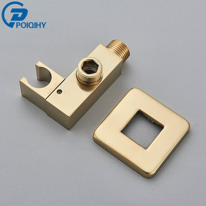 Poiqihy Chrome Shower Head Holder Handheld Shower Spray Bracket Wall Mounted Bidet Sprayer Holder Concealed Faucet Accessory