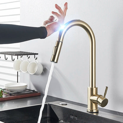 Pull Out Sensor Black Kitchen Faucet Sensitive Touch Control Faucet Mixer For Kitchen Touch Sensor Kitchen Mixer Tap