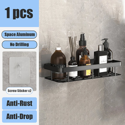 Bathroom Storage Rack No Drill Shelves Wall Mounted Corner Shelf Shower Holder For WC Shampoo Organizer Bathroom Accessories