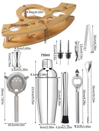 UPORS Stainless Steel Cocktail Shaker Mixer Wine Martini Boston Shaker For Bartender Drink Party Bar Tools 550ML/750ML
