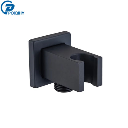Poiqihy Chrome Shower Head Holder Handheld Shower Spray Bracket Wall Mounted Bidet Sprayer Holder Concealed Faucet Accessory