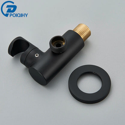 Poiqihy Chrome Shower Head Holder Handheld Shower Spray Bracket Wall Mounted Bidet Sprayer Holder Concealed Faucet Accessory