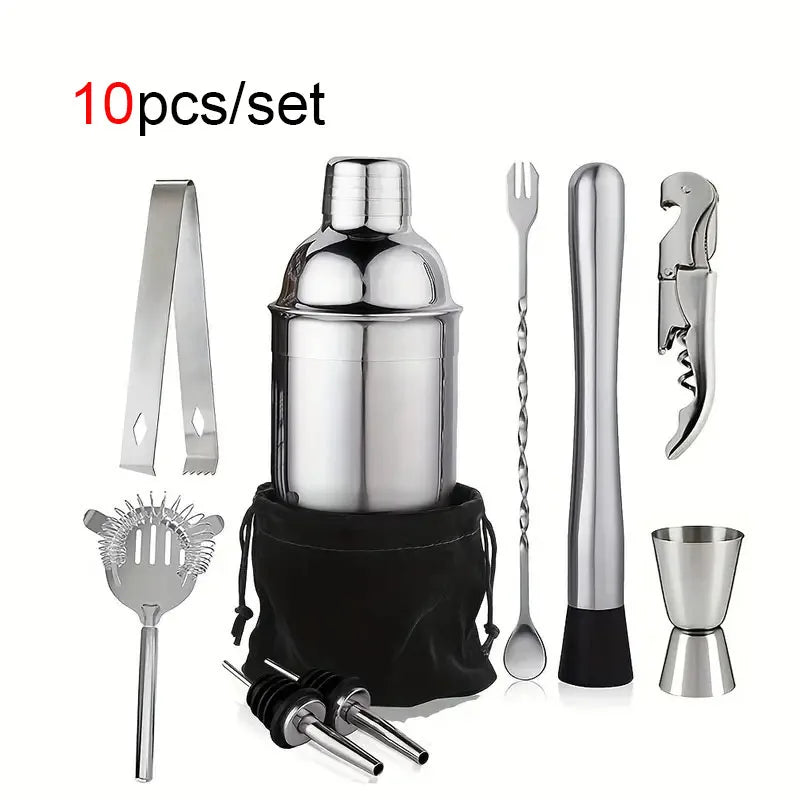 UPORS Stainless Steel Cocktail Shaker Mixer Wine Martini Boston Shaker For Bartender Drink Party Bar Tools 550ML/750ML