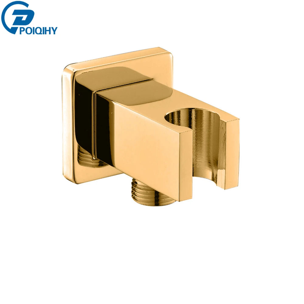 Poiqihy Chrome Shower Head Holder Handheld Shower Spray Bracket Wall Mounted Bidet Sprayer Holder Concealed Faucet Accessory