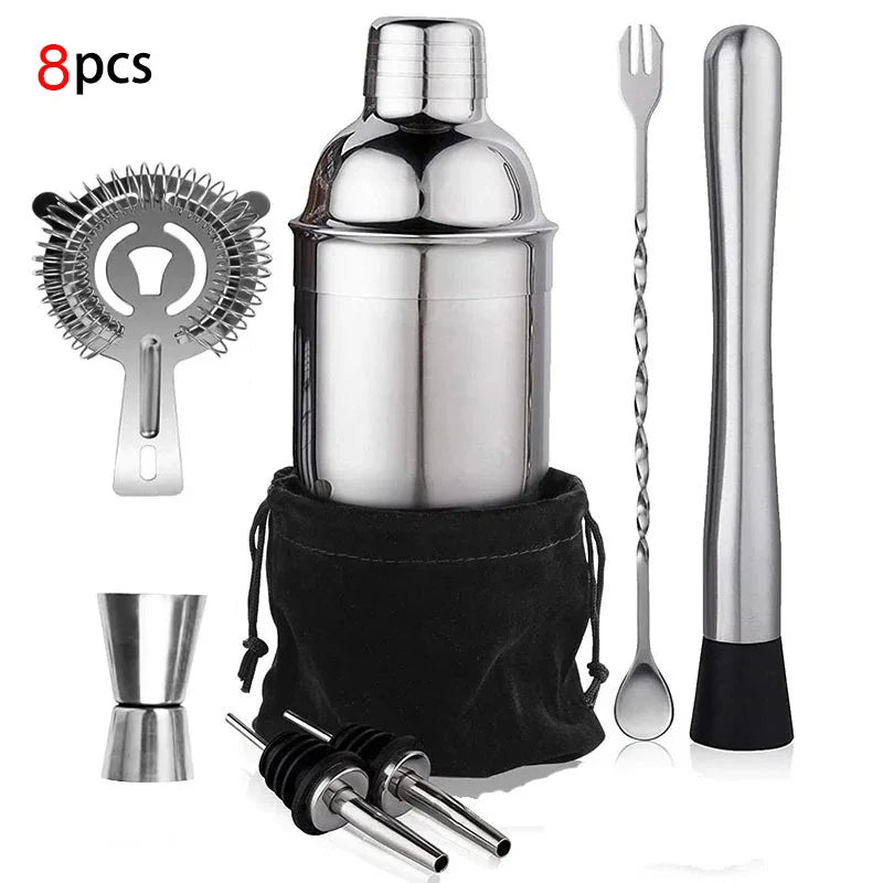 UPORS Stainless Steel Cocktail Shaker Mixer Wine Martini Boston Shaker For Bartender Drink Party Bar Tools 550ML/750ML