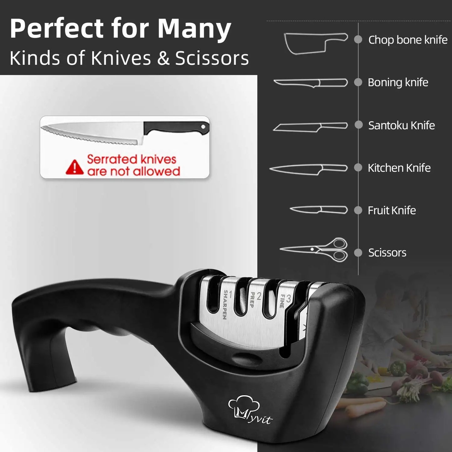 Knife Sharpener Professional 3 Stages Whetstone Kitchen Chef Knives Grinder Scissors Sharpening Stone Heavy Duty Diamond Blades