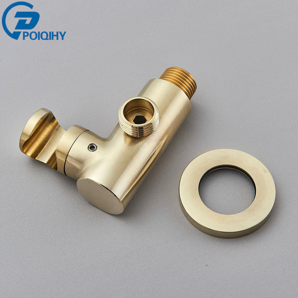 Poiqihy Chrome Shower Head Holder Handheld Shower Spray Bracket Wall Mounted Bidet Sprayer Holder Concealed Faucet Accessory