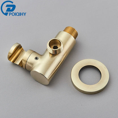 Poiqihy Chrome Shower Head Holder Handheld Shower Spray Bracket Wall Mounted Bidet Sprayer Holder Concealed Faucet Accessory