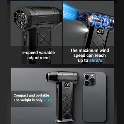 XIaomi 800000RPM Turbo Violent Fan 5 Speed Powerful Air Blower Brushless Motor Outdoor Handheld Blower Rechargeable Thrust Tool