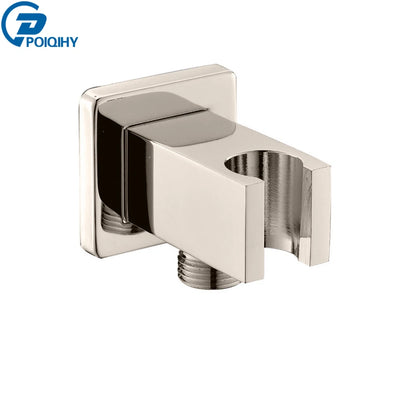 Poiqihy Chrome Shower Head Holder Handheld Shower Spray Bracket Wall Mounted Bidet Sprayer Holder Concealed Faucet Accessory